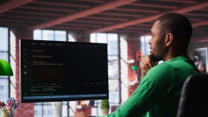 High-converting website homepage design displayed on laptop screen